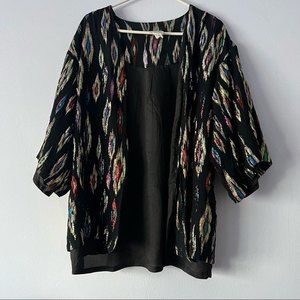 🍉 Vintage Foil Open Front Cardigan